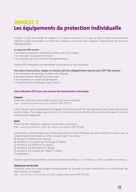 La prévention des risques liés aux manutentions manuelles - CNRS