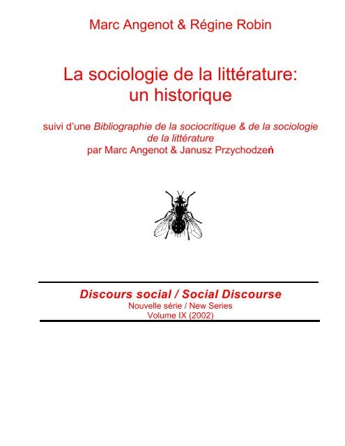 sociologie de la littérature.wpd - Marc Angenot