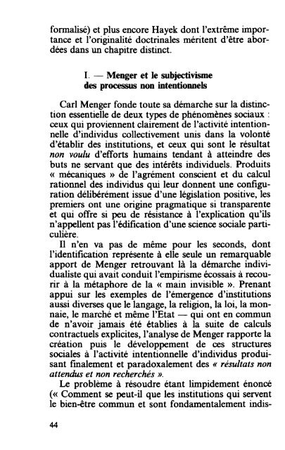 L'individualisme méthodologique - Institut Coppet