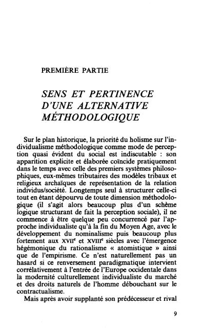 L'individualisme méthodologique - Institut Coppet