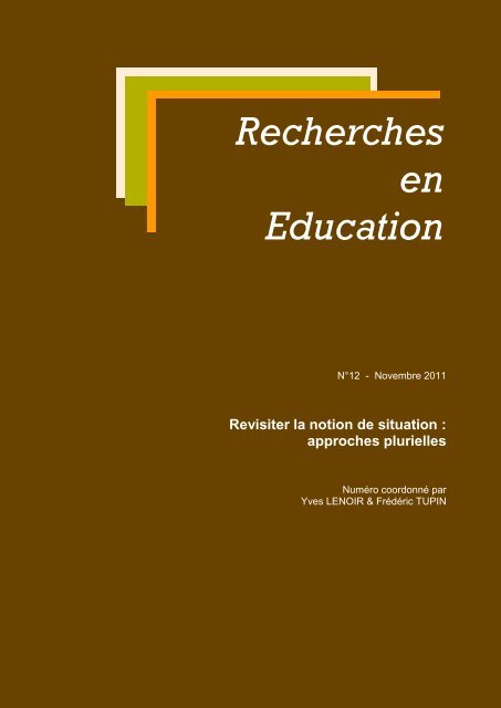 Revisiter la notion de situation : approches ... - Alfabetizar Virtual