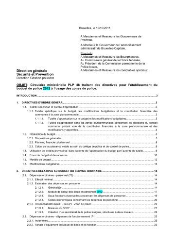 Circulaire ministérielle PLP 48 - Besafe