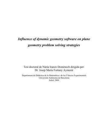 Influence of dynamic geometry software on plane ... - GeoGebra