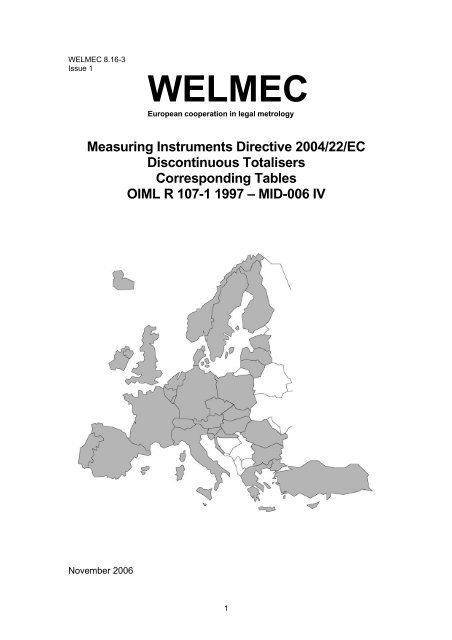 Measuring Instruments Directive 2004/22/EC ... - WELMEC