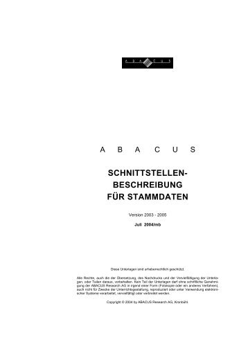 Schnittstellenbeschreibung Fibu-Stammdaten - ABACUS Research ...