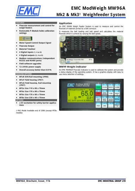 EMC ModWeigh MW96A Brochure - Active Weighing Solutions