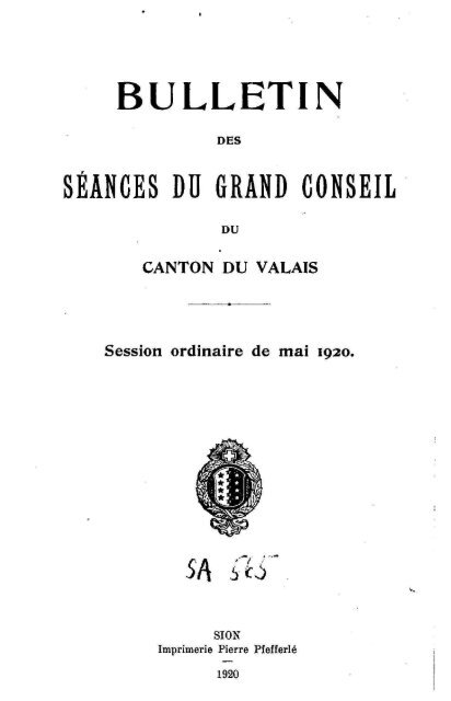 Bulletin Etat Du Valais