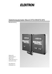 Gebührenautomaten Bicont DTS 878/STS 879 - Elektron AG