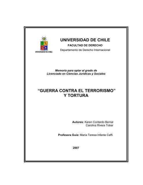 guerra contra el terrorismo - Tesis Electrónicas Universidad de Chile