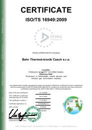 CERTIFICATE - Behr Thermot-tronik