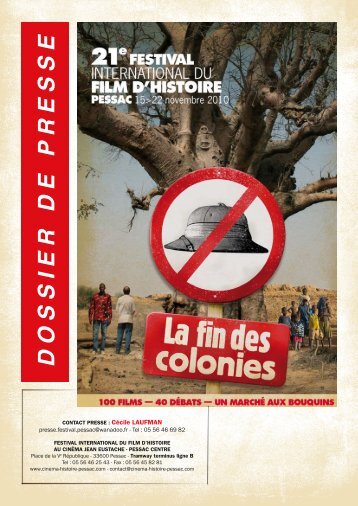 Programme du festival international du film d'histoire à Pessac