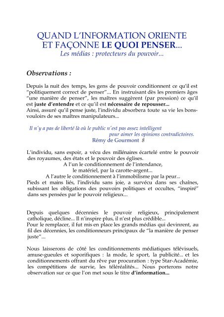 Observations - L'Université de la Relation