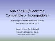 ABA and DIR/Floortime - Cambridge Center for Behavioral Studies