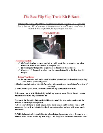 The Best Flip Flop Trunk Kit E-Book
