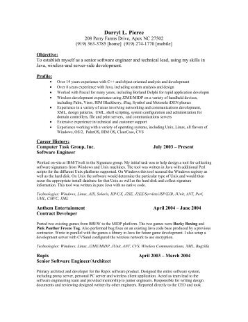 My Resume - Bellsouthpwp.net