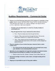 Audition Requirements – Commercial Guitar