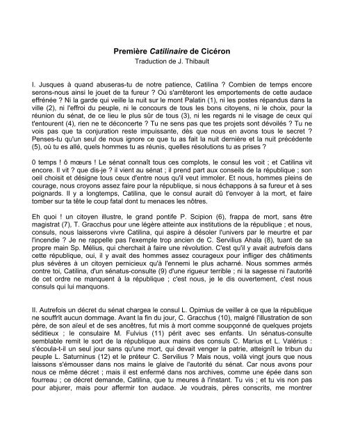 Première Catilinaire de Cicéron - PDF