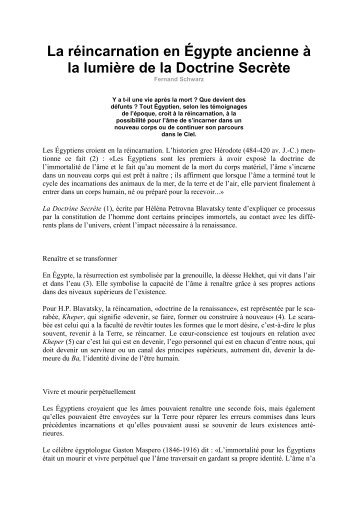 La réincarnation en Égypte ancienne à la lumière de ... - Philo-a-vivre