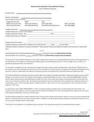 MSOT Level I Fieldwork Evaluation Form-Professional Behaviors