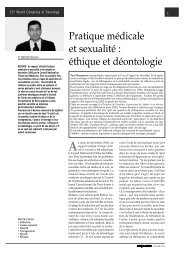 Pratique médicale et sexualité : éthique et déontologie