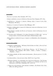 LISTE DE PUBLICATIONS – MICHELE CROGIEZ LABARTHE Livres ...