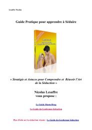 Guide Pratique pour apprendre à Séduire Nicolas Lesaffre vous ...