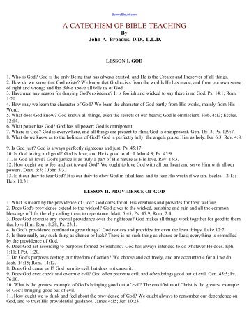 A Catechism of Bible Teaching - Bennie Blount.com