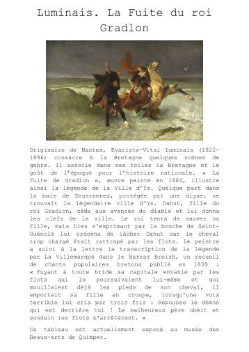 Luminais. La Fuite du roi Gradlon - La dictée.fr