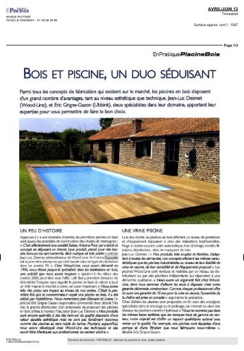 BOIS ET PISCINE, UN DUO SÉDUISANT - Piscinelle