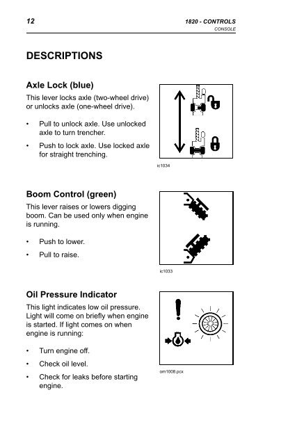 Ditch Witch 1820 Operators Manual - Ben's Rental and Sales