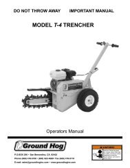 T-4 Trencher-(Manual). - Ground Hog Inc.com