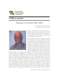 Hommage à Levis Lemire