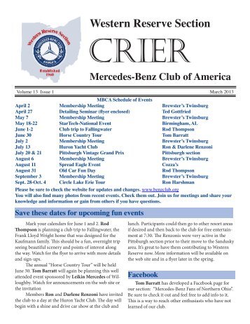 March 2013 Newsletter - MBCA Western Reserve Section