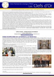 Newsletter N° 48 - Les clefs d'or France
