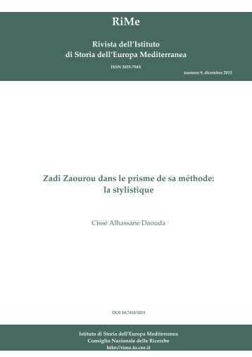 Zadi Zaourou dans le prisme de sa méthode - RiMe – Rivista dell ...