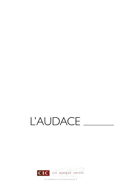 semestre — 2010 L'AUDACE - CIC