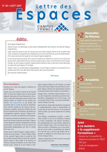 Lettre des Espaces n° 08 - Campus France