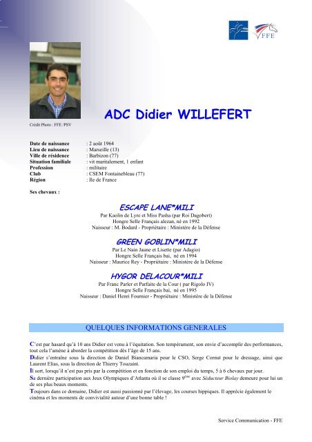 ADC Didier WILLEFERT - Open de France - FFE