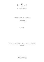 Maréchaussée du Lyonnais 1651-1790 7 B 1-92 - Mnesys