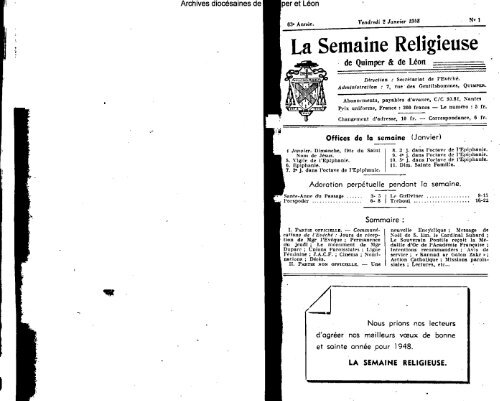 La Semaine Religieuse - Diocèse de Quimper et du Léon