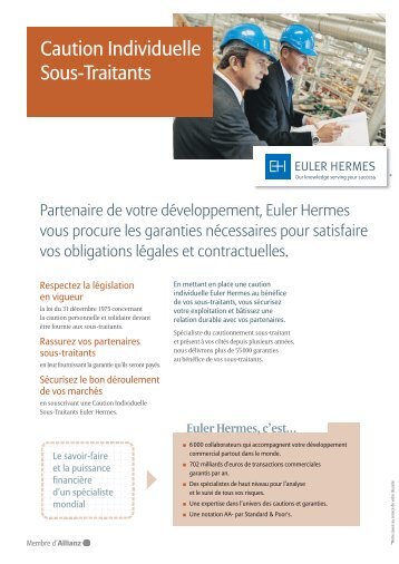 d'informations sur la Caution Individuelle sous-traitant - Euler Hermes