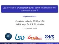 Les protocoles cryptographiques: comment sécuriser nos ...