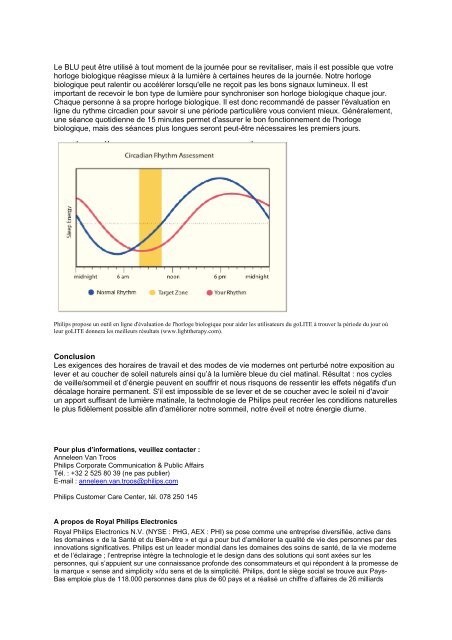 Effets physiologiques de la lumière : régulation du sommeil ... - Philips