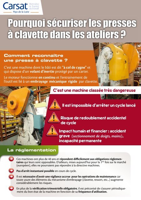 Pourquoi sécuriser les presses à clavette dans les ateliers ?