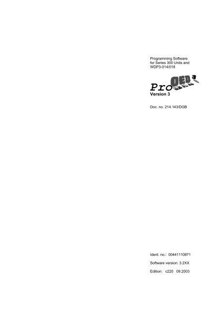 Software manual PRO OED3 | 1 MB - BERGER - POSITEC