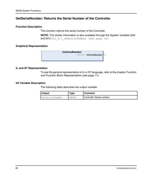 Library manual M238 system functions | 2 MB - BERGER - POSITEC