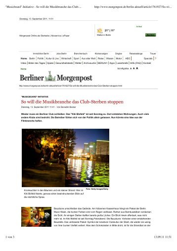 So will die Musikbranche das Club-Sterben stoppen - Berlin Music ...