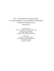 PCL - The Performance Counter Library: A Common Interface to ...