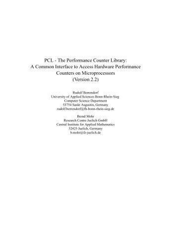 PCL - The Performance Counter Library: A Common Interface to ...