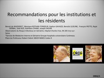 La prévention des infections chez les personnes âgées en ... - SF2H